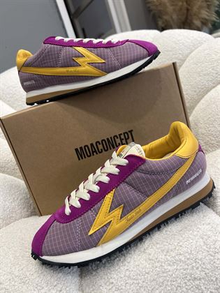 sneakers lilla fuxia tela camoscio pelle
