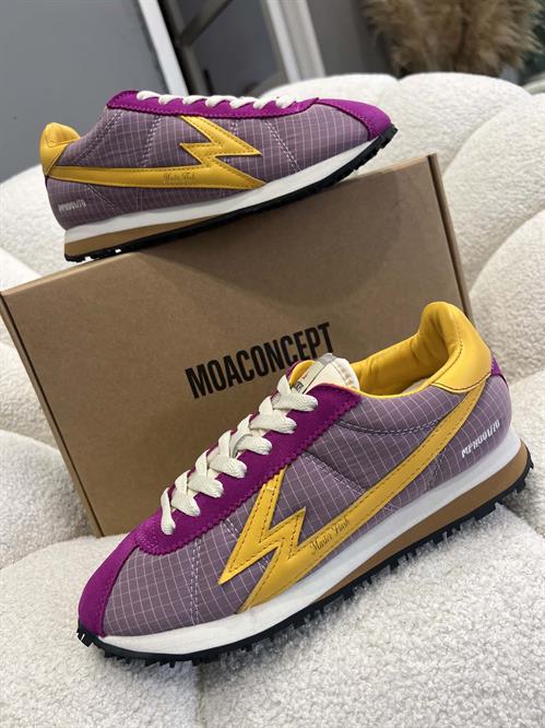 sneakers lilla fuxia tela camoscio pelle