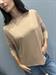  T-Shirt manica lunga beige visone scollo barca