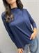 T-Shirt manica lunga blu scollo barca