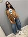 Maglia  gilet camel bottoni punto pannocchia