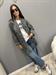 cardigan lavorato con frange grigio melange