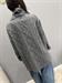 cardigan lavorato con frange grigio melange
