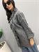 cardigan lavorato con frange grigio melange