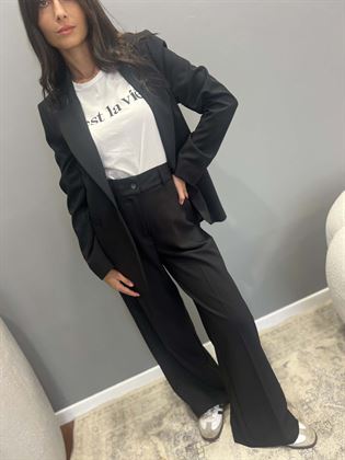 completo giacca e pantalone palazzo nero