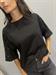  T-Shirt nera con cabojon mezza manica
