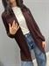 cardigan aperto  in viscosa marrone cacao