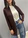 cardigan aperto  in viscosa marrone cacao