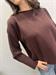 Maglia costine girocollo spacchi marrone cacao
