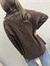 cardigan lavorato con frange marrone cacao