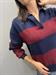 Maglia polo rigata burgundy blu viscosa