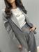 completo giacca pantalone palazzo  grigio