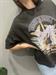  T-Shirt girocollo nero asfalto stampa rock e roll