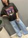  t shirt nero asfalto stampa freedom acquila