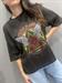 T-Shirt nero asfalto stampa rosa ali