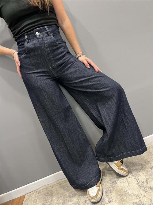 Jeans palazzo lavaggio blu scuro