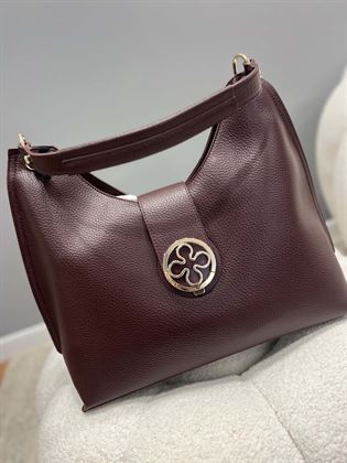 Borsa burgungy con logo d orato e manico