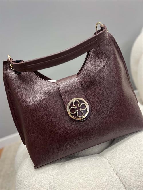 Borsa burgungy con logo d orato e manico