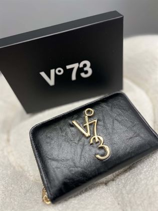  Portafoglio nero piccolo con cerniera e logo nero