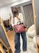 Borsa con manico e tracolla colore burgundy e borsetta gadget