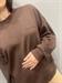 Felpa marrone cacao gricollo tessuto neoprene morbido logata