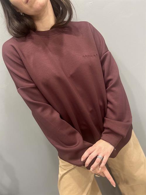 Felpa girocollo tessuto neprene morbido burgundy logo