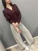 cardigan costine burgundy con bottoni