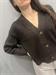 cardigan costine marrone cacao con bottoni