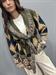 cardigan etnico con cintura verde militare blu rosa