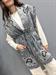 cardigan gilet frange grigio con cintura