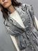 cardigan gilet frange grigio con cintura