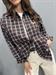 camicia over check marrone bianco e nero