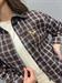 camicia over check marrone bianco e nero