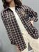 camicia over check marrone bianco e nero