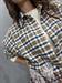 Camicia check beige panna blu scritta revolution