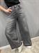 Jeans orissa grigio delave con orlo sfrangiato ed elastico in vita