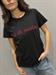  t shirt nera ricamo burgundy a la maison