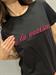  t shirt nera ricamo burgundy a la maison