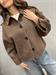 Cappotto corto marrone con colletto cachimire e lana