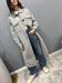 Cappotto grigio bottonato con tasche a toppa lana