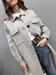 Cappotto grigio bottonato con tasche a toppa lana