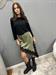gonna satin assimetrica verde military pizzo nero