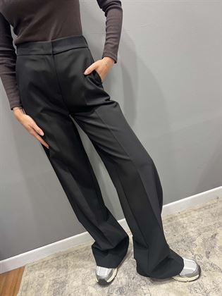 Pantalone palazzo nero con elastico dietro