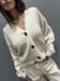 cardigan panna con bottoni costine