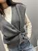 gilet maglia grigio punto pannocchia con bottoni
