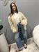 cardigan bottoni panna con frange
