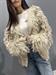 cardigan bottoni panna con frange