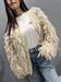 cardigan bottoni panna con frange
