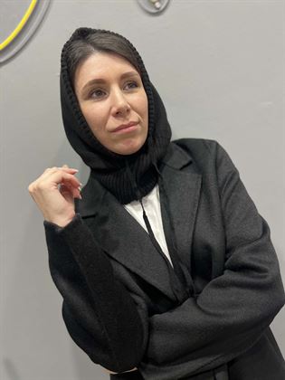 balaclava nero in misto lana