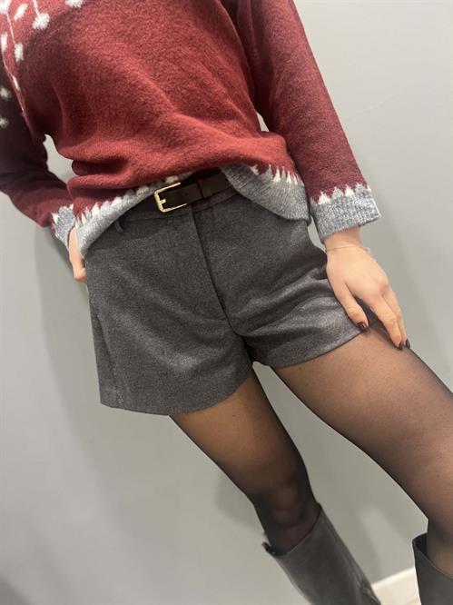 pantaloncino grigio antracite con cintura